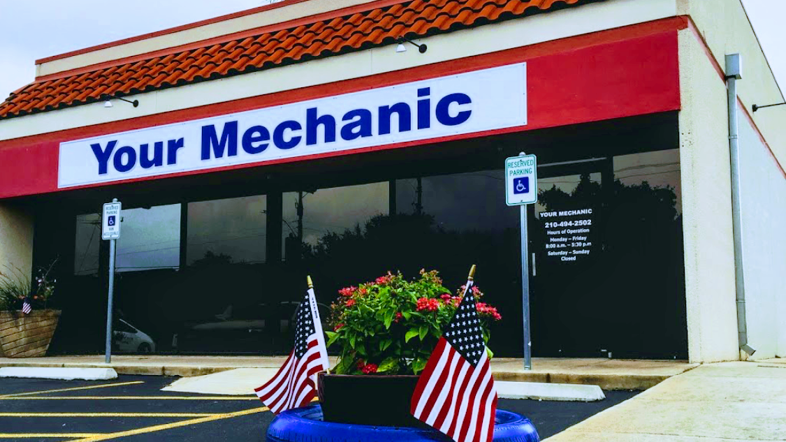 Your Mechanic automotive repair shop storefront in San Antonio, Texas.
